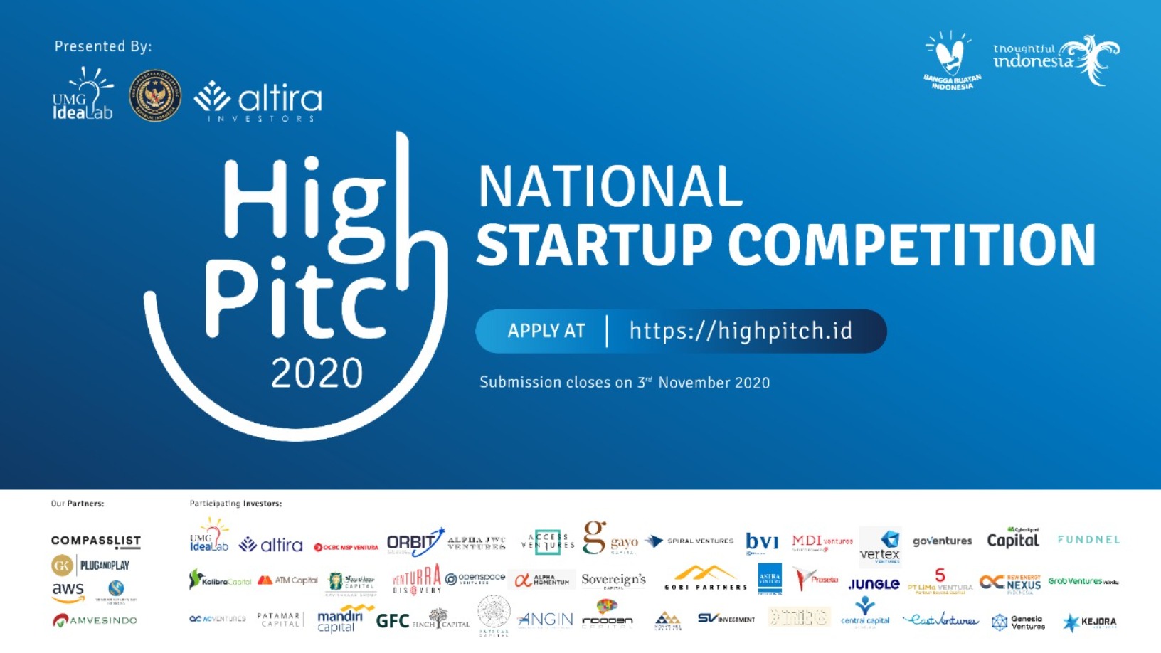 Indonesia launches national pitch competition HighPitch 2020 to re-energize its startup ecosystem